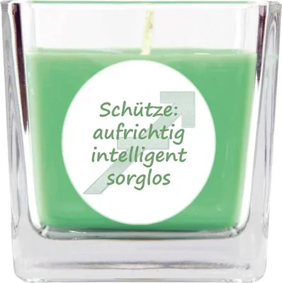 Produktbild von HS Candle "Sternzeichen" Duftkerze Kokos im Bonbonglas ( Schütze ) - viele Motive zur Auswahl, 190g - Brenndauer bis zu 50 Std - Sagittarius