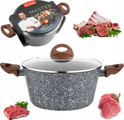 Produktbild von Kuketo | Master Aluminium Kochtopf 4,1 L – 24 cm Mit Glasdeckel & Antihaftbeschichtung – Induktion & Gas – Modern & Robust