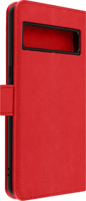 Zdjęcie produktu dla Etui ze sztucznej skóry z funkcją podstawki dla Google Pixel 8 Pro - czerwone