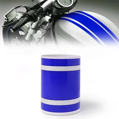 Immagine prodotto di Strisce Strisce adesive per moto 3 fili Blu 120 mm x 2 mt