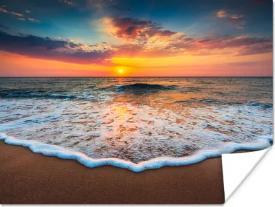 Produktbild von MuchoWow® Poster Strand - Meer - Sonnenuntergang 160x120 cm - Foto Plakat
