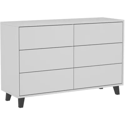 Obrázek produktu pro BEAUTYSOFA | Komoda HOME 6S – příborník se 6 zásuvkami, stojací skříň v bílé barvě, Push-to-Open