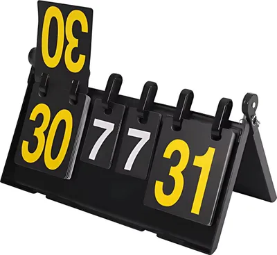 Produktbild von Sport-Anzeigetafel – Für Badminton, Volleyball, Tischtennis, Fußball & Boxen – Wettkampf-Scoreboard – Tragbar