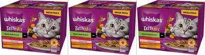 Produktbild von Whiskas Tasty Mix Chef´s Choice Katzenfutter nass in Sauce 72 Portionsbeuteln à 85g (3-er Pack)