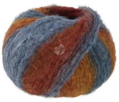Produktbild von Lana Grossa - Gigante 0019 stahlblau graublau ocker rotbraun weinrot