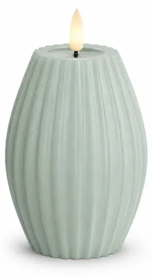 Obrázek produktu pro LED svíčka s drážkou Sage Green 10 x 15 cm