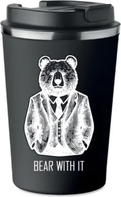 Obrázok produktu pre Prémiový termohrnček s potlačou BEAR WITH YOU darček 350ml 0,35l KT_014