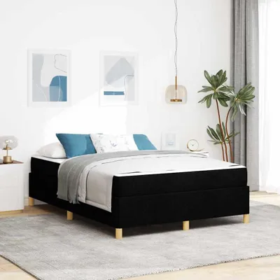Image de Maison Exclusive - Cadre de lit avec matelas Noir 140 x 200 cm Tissu