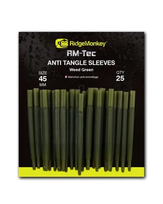 Produktbild von RidgeMonkey Tec Anti Tangle Sleeves 45mm long - 25 Tubes, Farbe:Weed Green