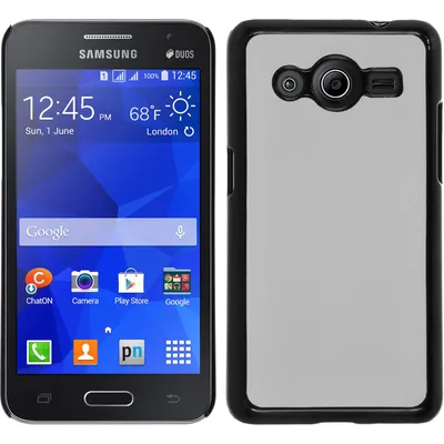 Produktbild von PhoneNatic Case kompatibel mit Samsung Galaxy Core 2 - Hülle weiß Lederoptik Hard-case + 2 Schutzfolien