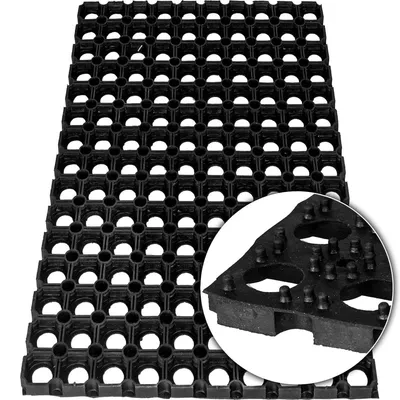 Zdjęcie produktu dla Wycieraczka zewnętrzna ażurowa Compos 100x150, Mata pod drzwi, gumowa, Czarna