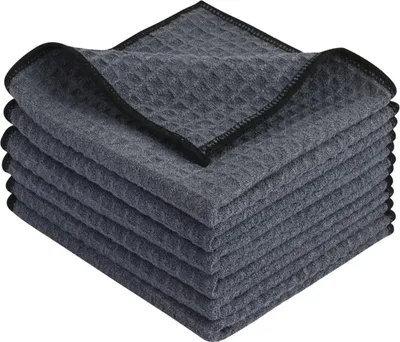 Produktbild von Mikrofaser Reinigungstücher 30x30cm 6er Set Grau saugstark waschbar umweltfreundlich
