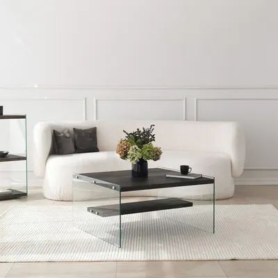 Produktbild von Skye Decor, Aqua - Anthracite, Couchtisch, 100 % gehärtetes Glas, Anthrazit, 75 x 75 x 40 cm