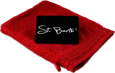 Produktbild von St. Barth Ripsborde Waschhandschuh, 100% Baumwolle, 380 g/m², 16 x 21 cm, bordeaux