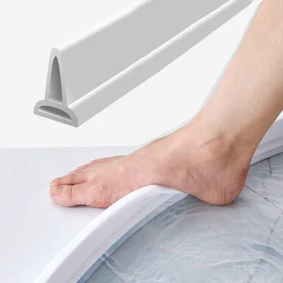 Obrázok produktu pre Silikónová prahová lišta do kúpeľne – vodoodpudivá – samolepiaca ohraničujúca lišta – profil s dĺžkou 2 metre – pre bezpečné a hygienické prostredie – jednoduchá inštalácia – dĺžka prispôsobiteľná