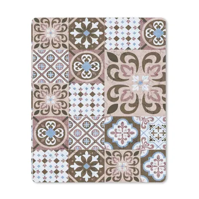 Produktbild von MuchoWow® Mauspad Mousepad Muster - Vintage - Braun - Blumen - Formen 30x40 cm - Mousepads - Maus Mat - Pad - Mausunterlage - Mausmatten