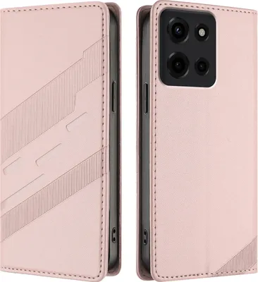 Produktbild von Hülle für Motorola Moto G 2025 5G, Kunstleder Brieftaschen Handyhülle mit Kartenfach und Standfunktion Pink