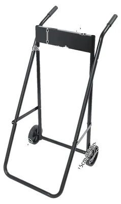 Productafbeelding van Buitenboordmotorwagen, opvouwbaar ontwerp, stevig frame, zwart