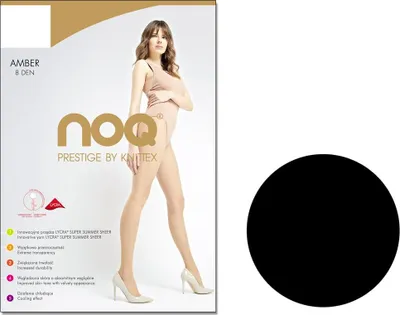 Produktbild von Dünne glatte Strumpfhose Amber 8 DEN Nero 3