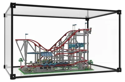 Produktbild von Acryl-Vitrine - Transparent stapelbare Vitrine - Staubdicht - Selbstaufbau mit Tür - Für Spielzeugfiguren - 55 x 30 x 40 cm - Ausstellungsdisplay
