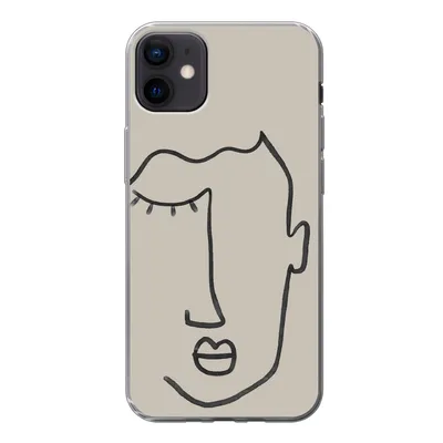 Produktbild von MuchoWow® Handyhülle Schutzhülle Hülle für iPhone 12 mini Auge - Abstrakt - Strichzeichnung Silikon Softcase Handy Hülle - Bild