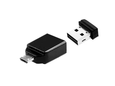 Obrázok produktu pre Verbatim Nano - USB kľúč 32 GB s adaptérom Micro USB - čierny