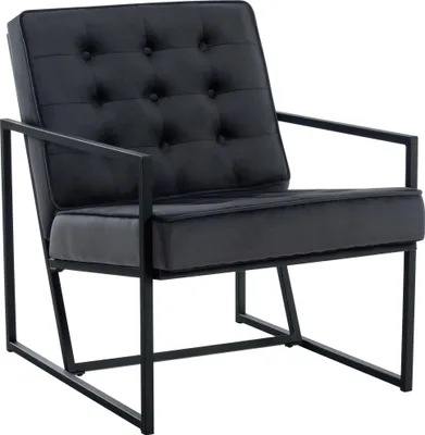 Produktbild von CLP Lounger Avon Samt gesteppt mit Metallgestell grau