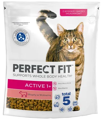 Produktbild von Perfect Fit Active mit Rind 750g Trockenfutter für aktive erwachsene Katzen