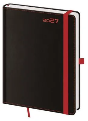 Immagine prodotto di Agenda settimanale B6, nera e rossa, con anello (DB433-1-27)