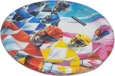 Produktbild von Power-Rangers-Einwegteller, 8 Stück, 18 cm, für Kindergeburtstage und Themenpartys