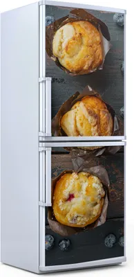 Produktbild von Kühlschrankdekoration 70x180 cm Aufkleber auf dem Kühlschrank - Blaubeeren Muffin