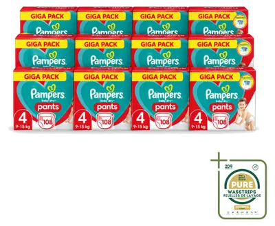 Image de 12 couches-culottes Pampers Baby-Dry, taille 4, 9-15 kg - Pack économique - 12 pièces