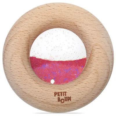 Immagine prodotto di Sonaglio sensoriale per bambini, in legno - 7 x 7 x 2 cm - Rosa | di Petit Boum