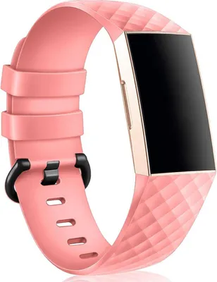 Produktbild von Sport Armband Gr. S für Fitbit Charge 3, Charge 4 Ersatzarmband Fitness Silikon Band Ersatzband, Rosa
