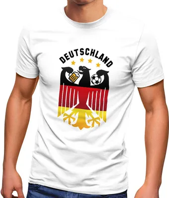 Produktbild von Herren T-Shirt Deutschland Fußball EM 2024 Bundesadler Bier Deutschlandshirt Deutschlandflagge Moonworks® weiß 5XL
