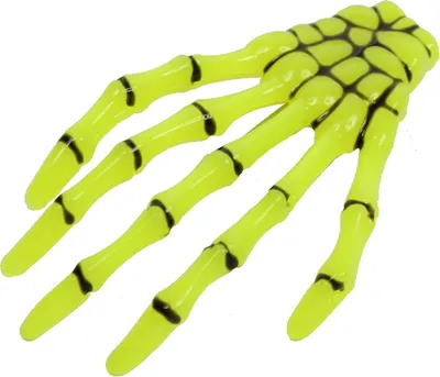 Produktbild von Punk Haarklammer Skeletthand in der Farbe Neongrün