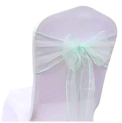 Organza-Stuhlschleifen 100 Stück, 18 x 275 cm, Grün für Hochzeit & Party