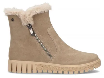 Produktbild von Damen Stiefeletten DBT636224BE aus Naturleder, Beige, Plateau vorne 2,5 cm, hinten 4 cm