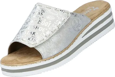 Produktbild von Rieker Pantolette - Silber Metallic Kunstleder Größe: 43 Normal