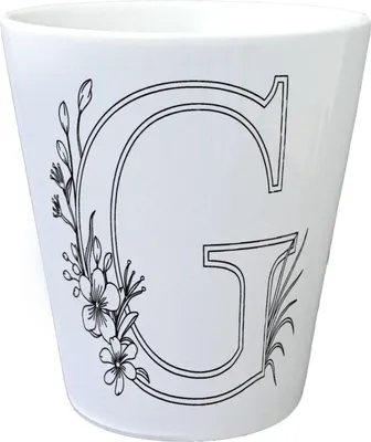 Produktbild von Floral Buchstabe G Blumentopf zum Ausmalen für Kunstliebhaber