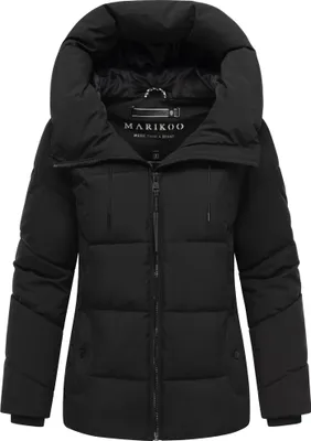 Produktbild von Marikoo Damen Winter Steppjacke Winterjacke gesteppt warm fleece gefüttert Kuscheltatze Schwarz M - 38