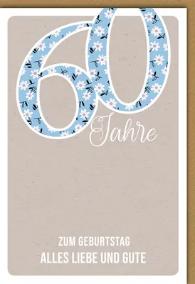 Produktbild von 60. Geburtstag - Glückwunschkarte im Format 11,5 x 17 cm - 60 Blumen