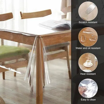 Produktbild von Wasserfeste und pflegefreie Tischdecke - 132 x 178 cm, transparent