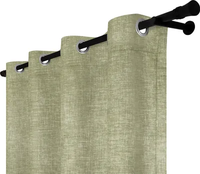 Obrázek produktu pro Voppi okenní závěs do obývacího pokoje ložnice 140 x 230 cm polotmavý zelený závěs na průchodkách z látky lněného vzhledu