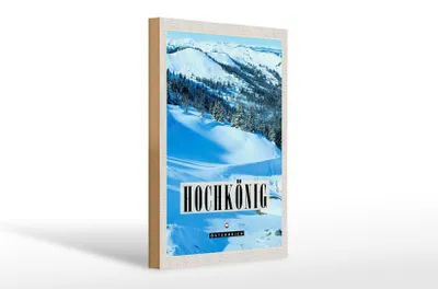 Produktbild von Holzschild Reise 20x30cm Hochkönig Skipiste Winter Schnee