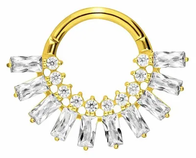 Produktbild von Ohrpiercing, Nasenpiercing, Septum Piercing Chirurgenstahl Segmentring Clicker KRISTALLSONNENSTRAHLEN