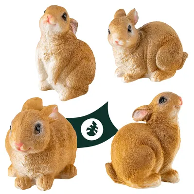 Image de Figurines de jardin - Lapin, lapin, chien, caneton, canard, érismature