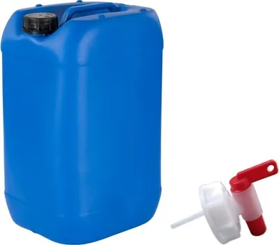 Produktbild von kanister-vertrieb® 25 Liter Kanister Camping Wasserkanister Farbe blau + Auslaufhahn  inkl. Etikett