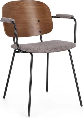 Produktbild von 2 Küchenstühle mit Armlehnen im Vintage-Stil Sienna Bizzotto - Grau