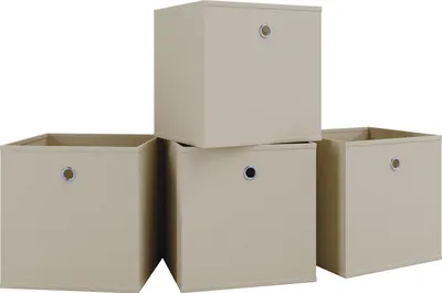Produktbild von VCM 4er Set Faltbox | Klappbox Stoff Kiste | Faltschachtel | Maße ca. H. 28 x B. 27 x T. 27 cm | Regalbox - Boxas